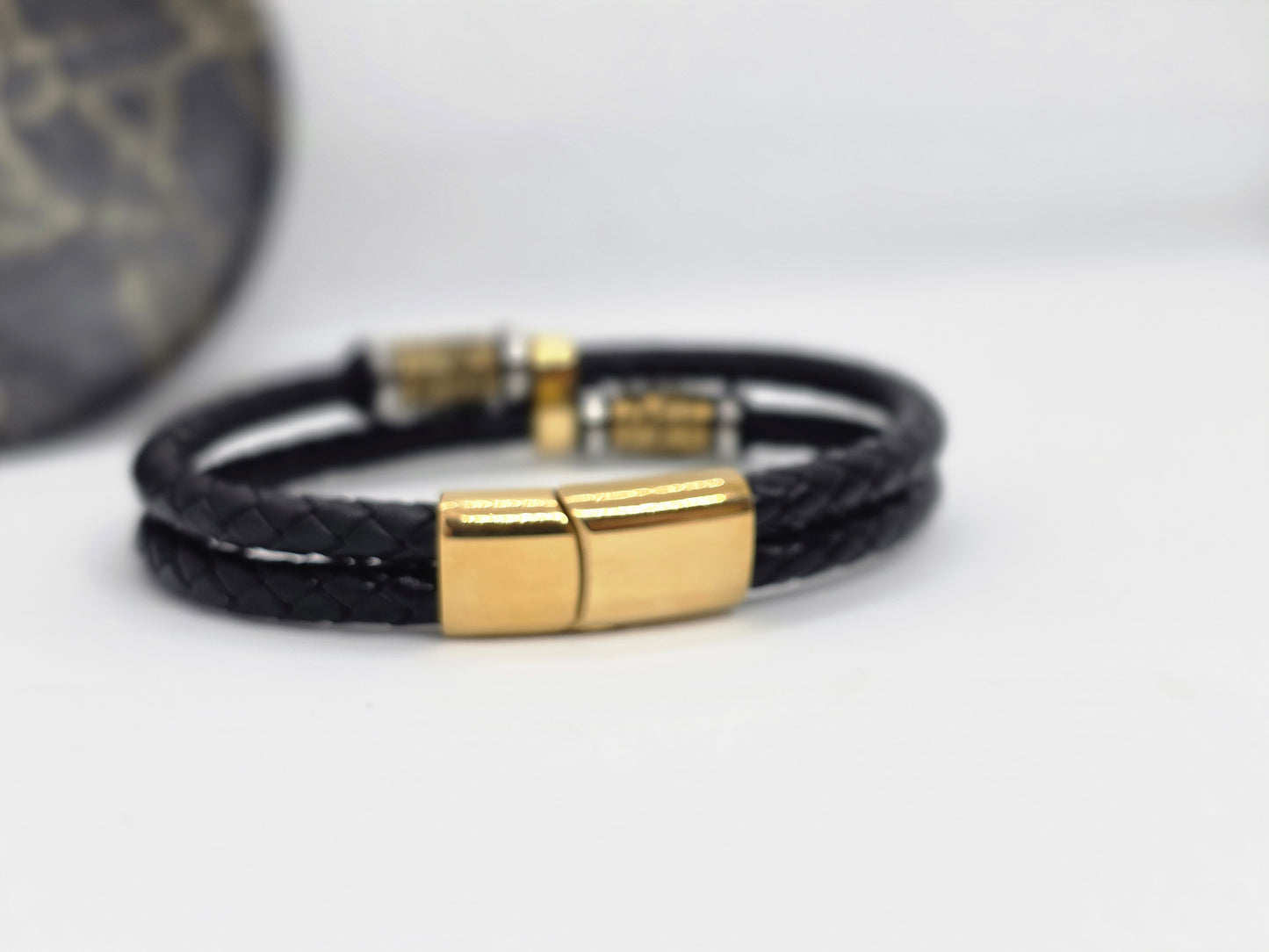 Viking style leather bracelet