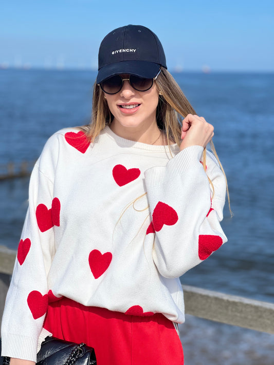 Heart style sweater