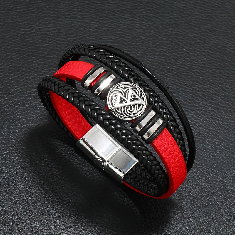 Unique Design, Vintage Men Leather Bracelet 21 cm
