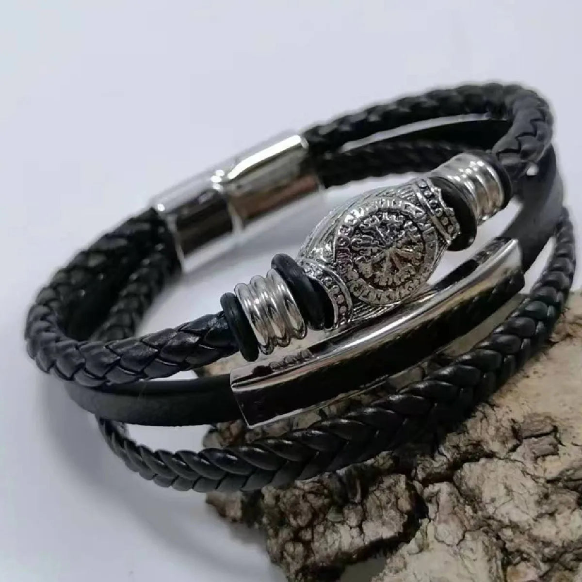 Unique Design, Vintage Men Leather Bracelet 21 cm