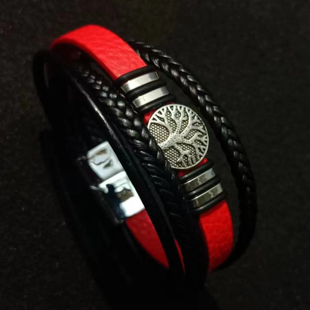 Unique Design, Vintage Men Leather Bracelet 21 cm