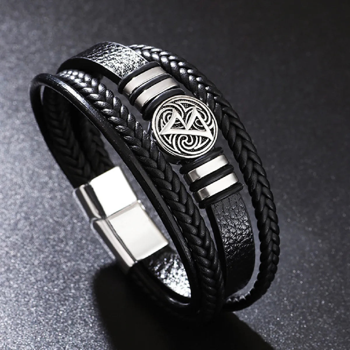 Unique Design, Vintage Men Leather Bracelet 21 cm