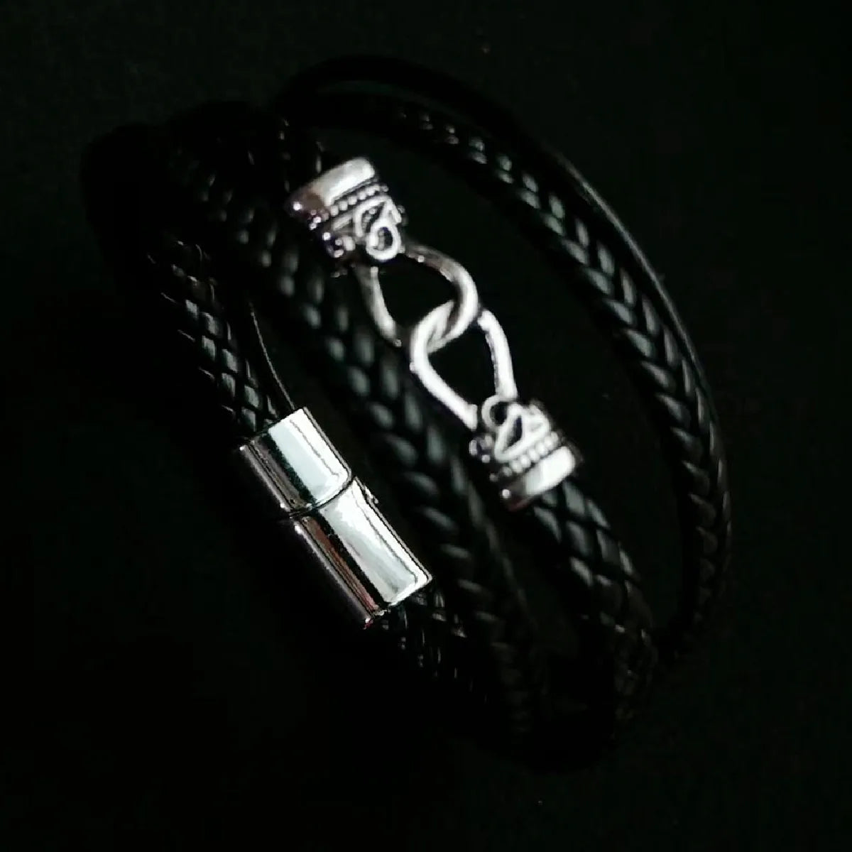 Unique Design, Vintage Men Leather Bracelet 21 cm