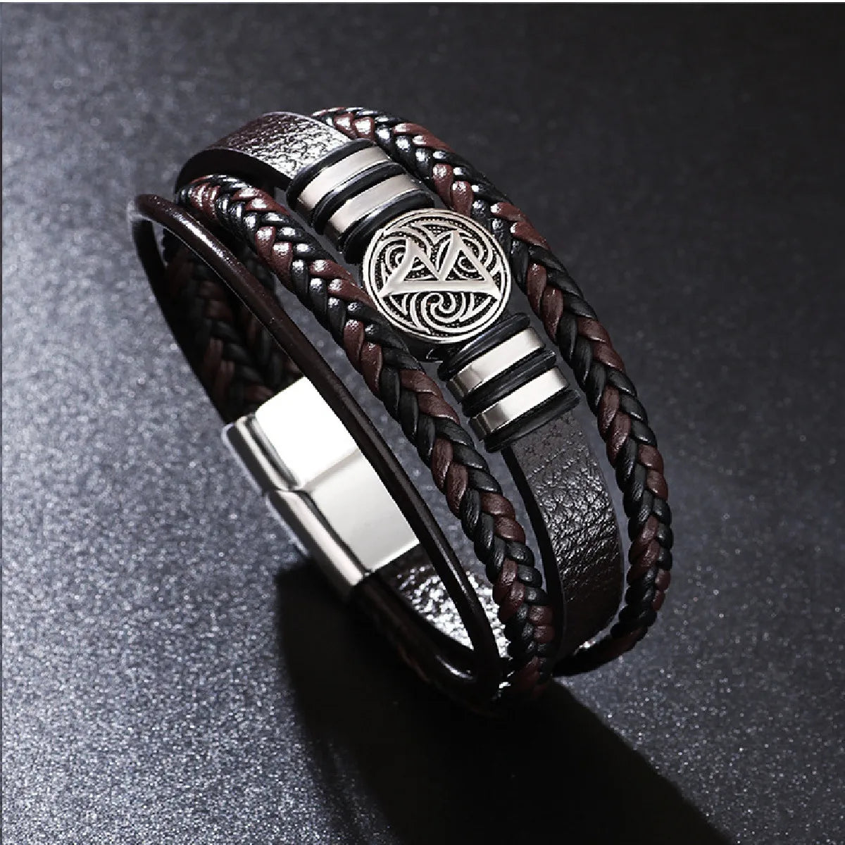 Unique Design, Vintage Men Leather Bracelet 21 cm