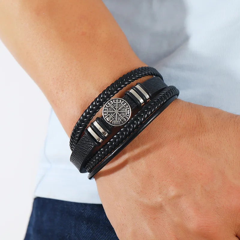 Unique Design, Vintage Men Leather Bracelet 21 cm