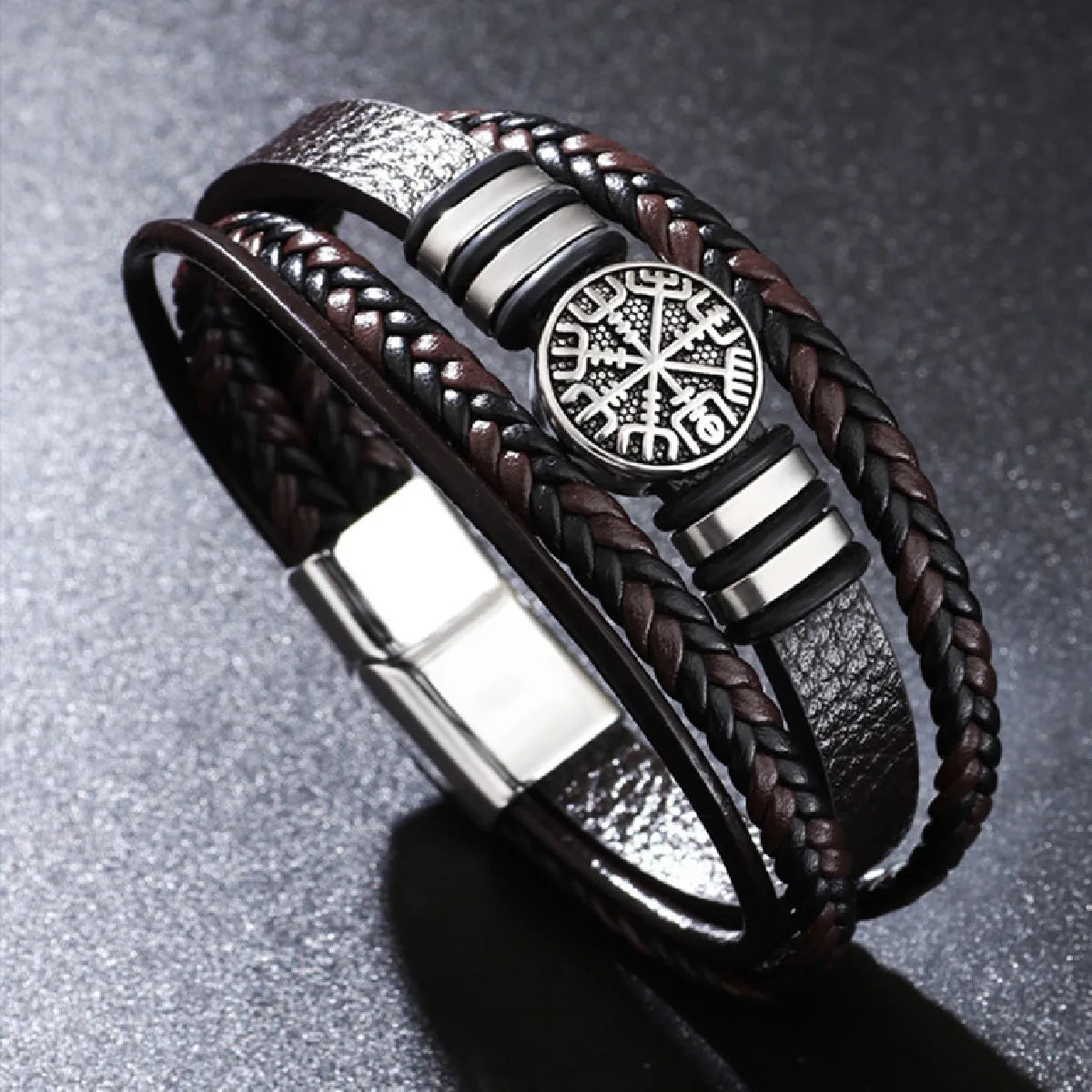 Unique Design, Vintage Men Leather Bracelet 21 cm