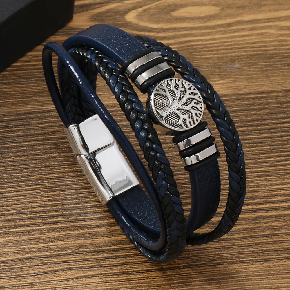 Unique Design, Vintage Men Leather Bracelet 21 cm