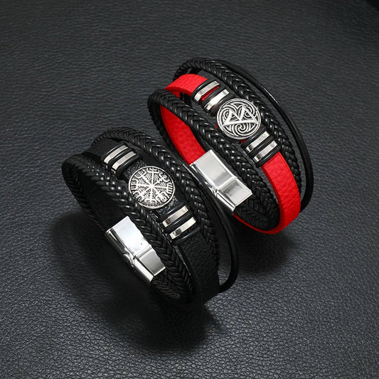 Unique Design, Vintage Men Leather Bracelet 21 cm
