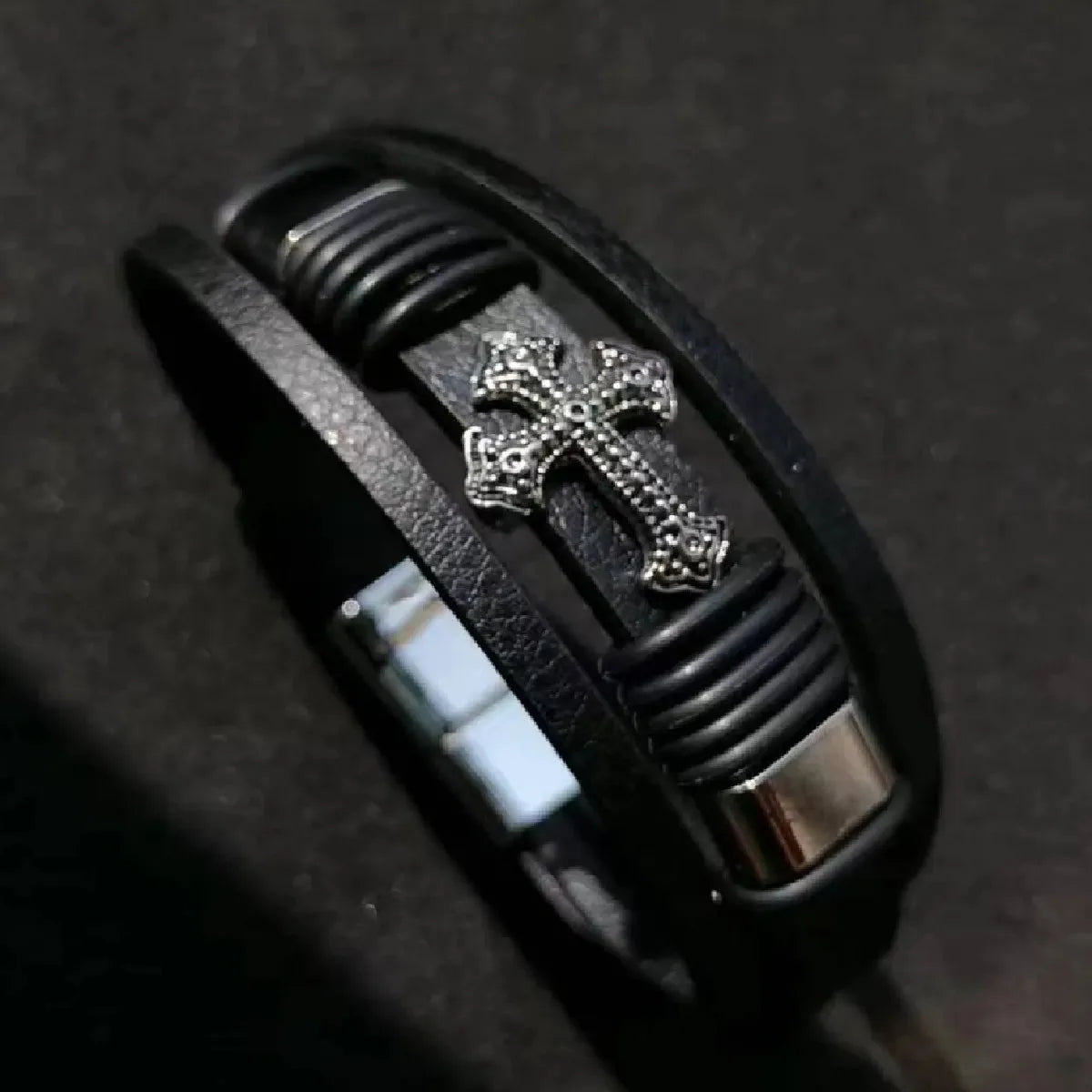 Unique Design, Vintage Men Leather Bracelet 21 cm