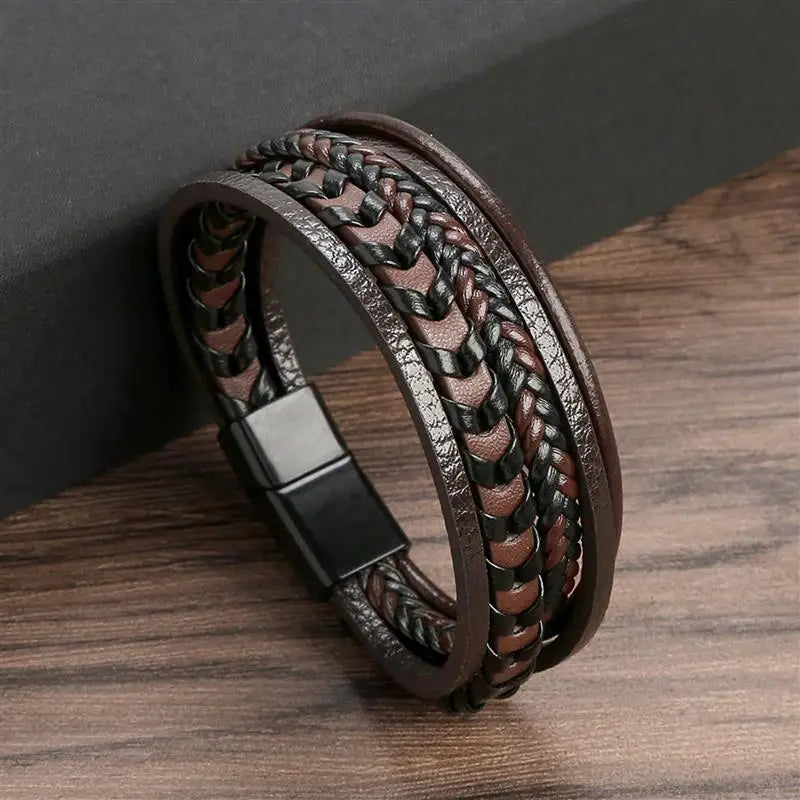 Classic Hand-Woven Leather Men Bracelets