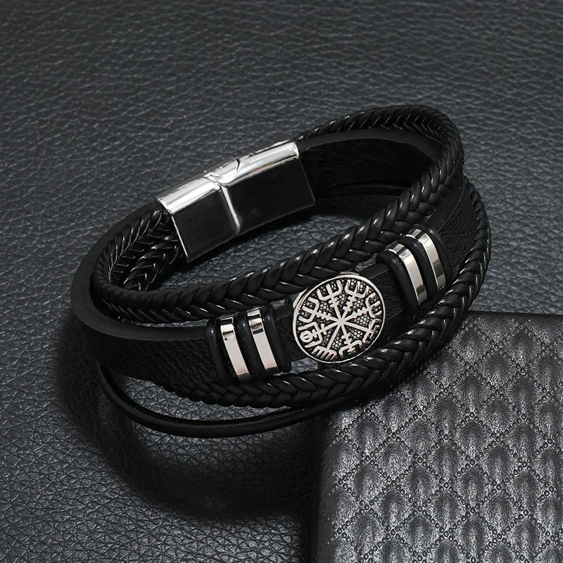 Unique Design, Vintage Men Leather Bracelet 21 cm