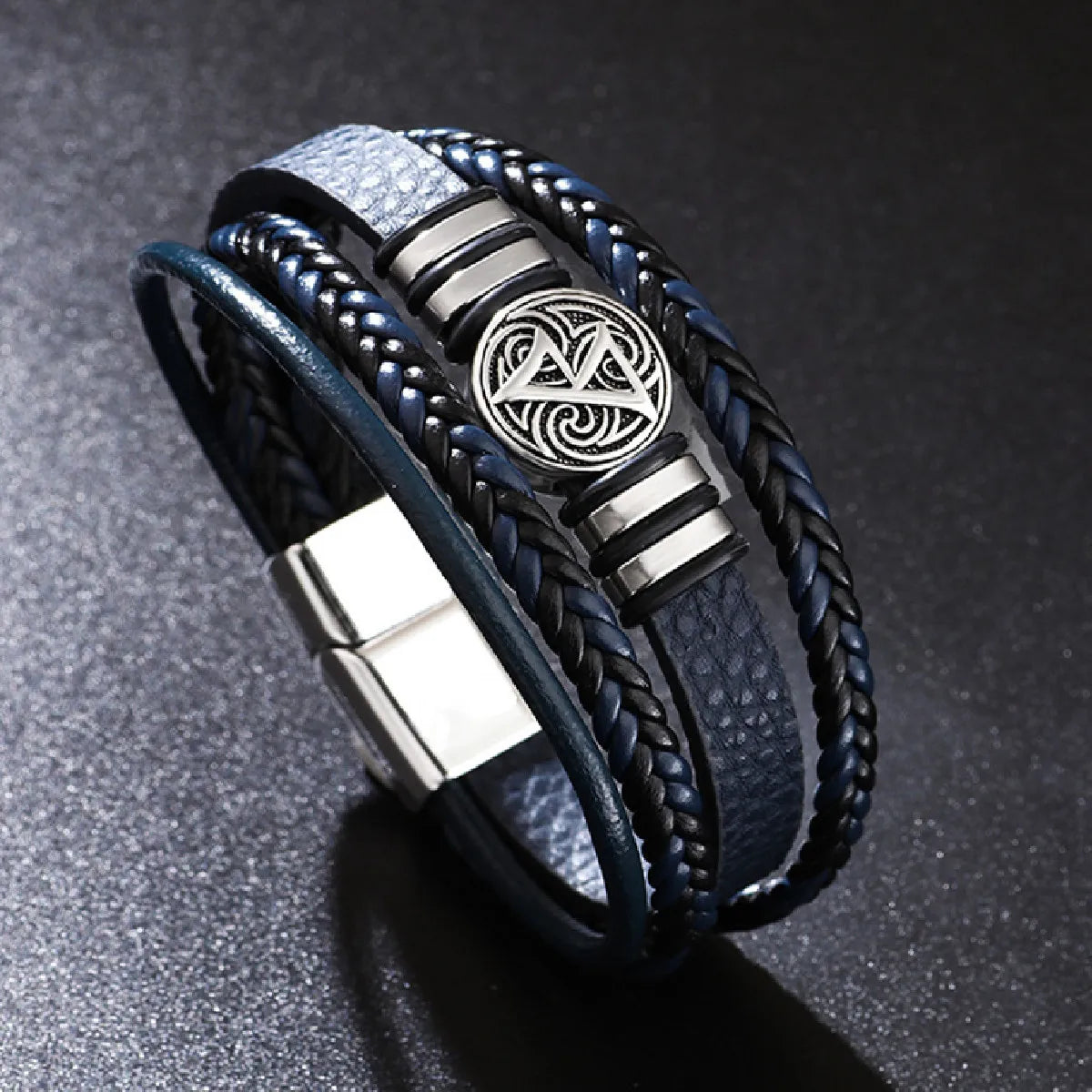 Unique Design, Vintage Men Leather Bracelet 21 cm