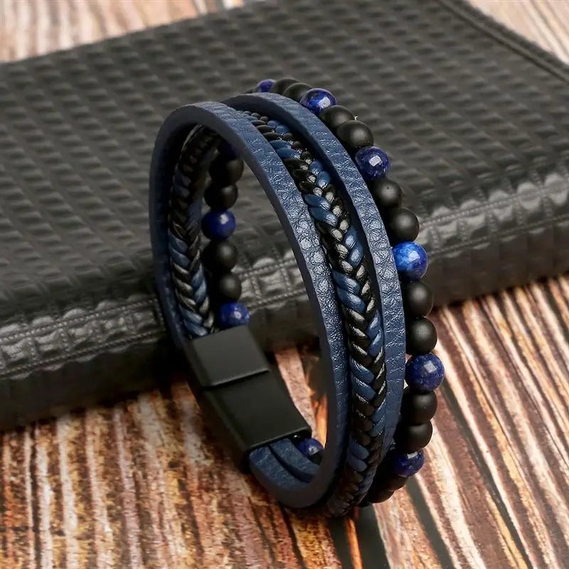 Classic Hand-Woven Leather Men Bracelets