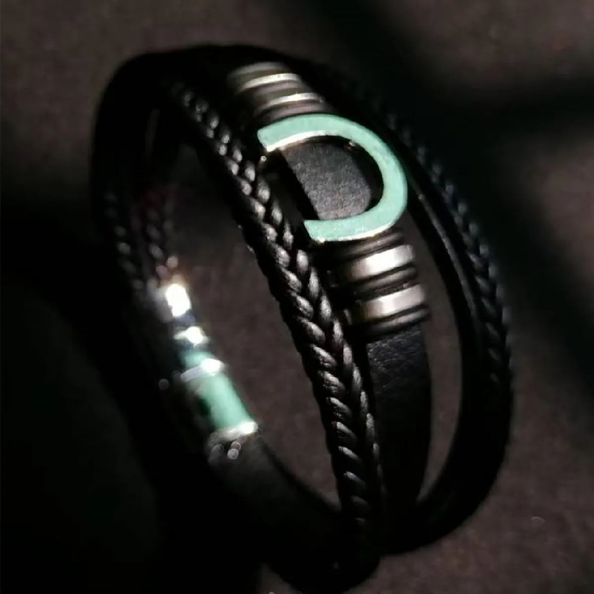 Unique Design, Vintage Men Leather Bracelet 21 cm