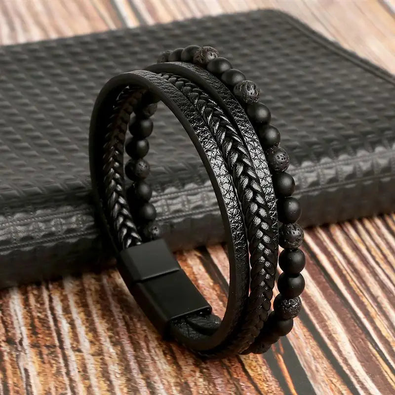 Classic Hand-Woven Leather Men Bracelets