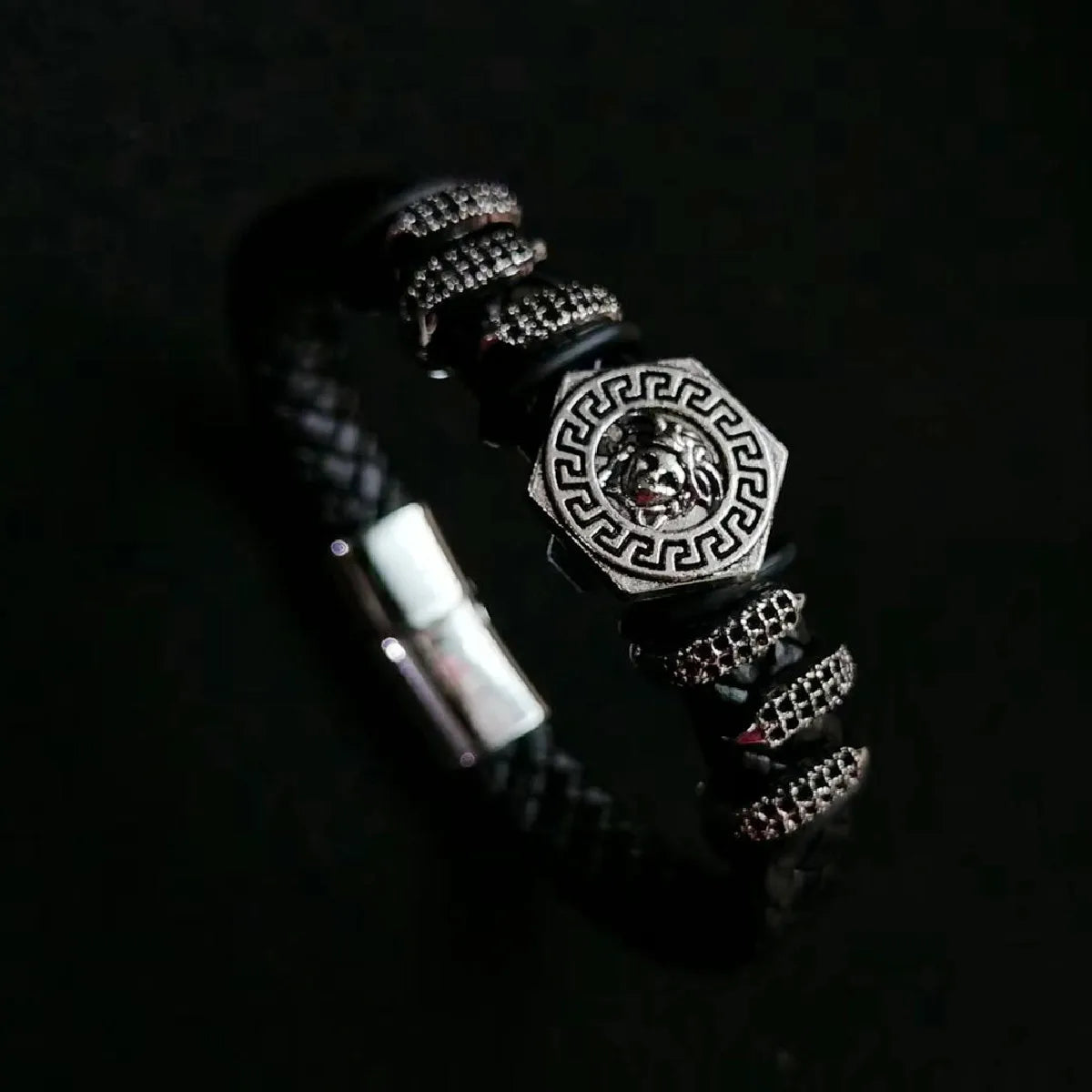 Unique Design, Vintage Men Leather Bracelet 21 cm