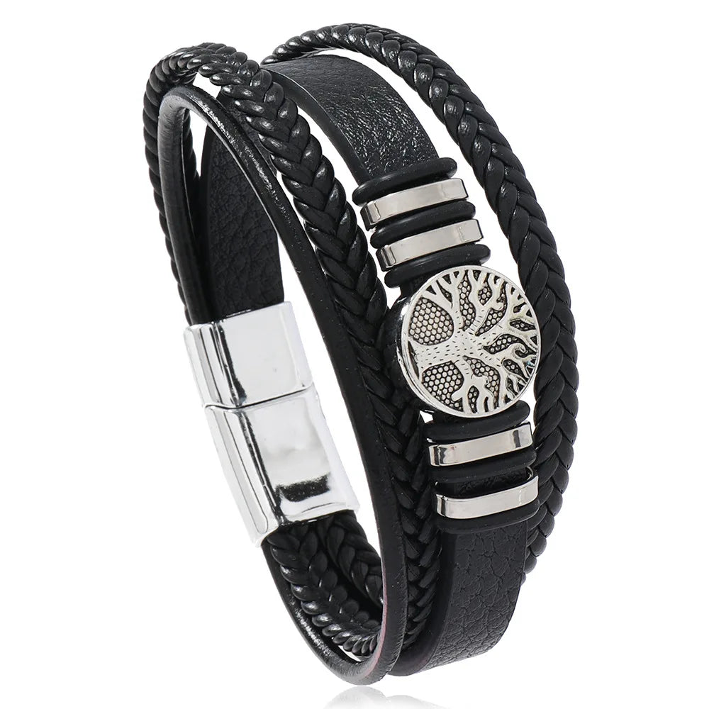 Unique Design, Vintage Men Leather Bracelet 21 cm