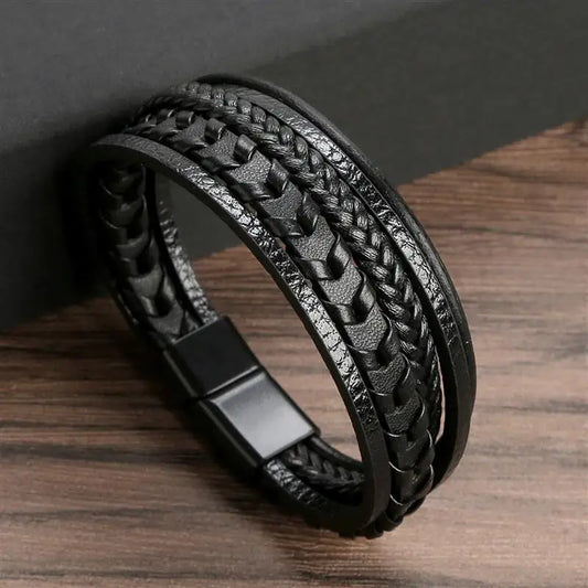 Classic Hand-Woven Leather Men Bracelets