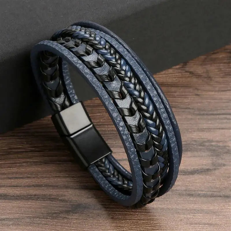 Classic Hand-Woven Leather Men Bracelets
