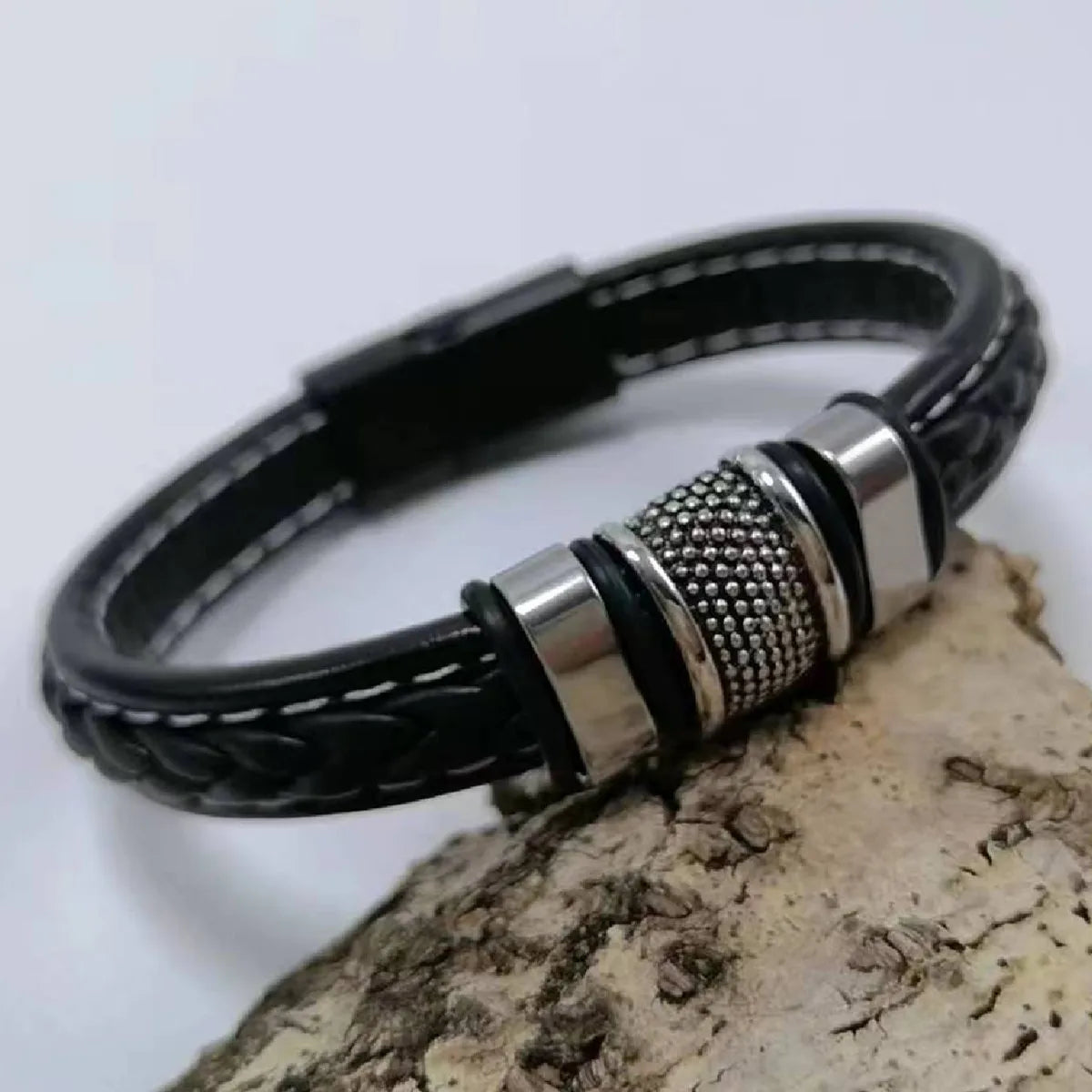 Unique Design, Vintage Men Leather Bracelet 21 cm